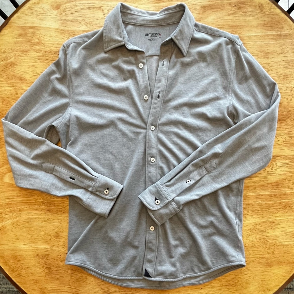 Untuck It Button Down Muted Grey Soft Shirt